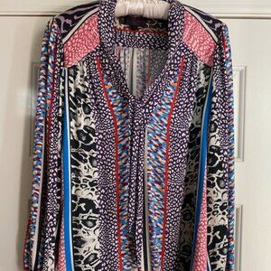 Hale Bob Top with Attached Tie Long Sleeves Women's Size S
